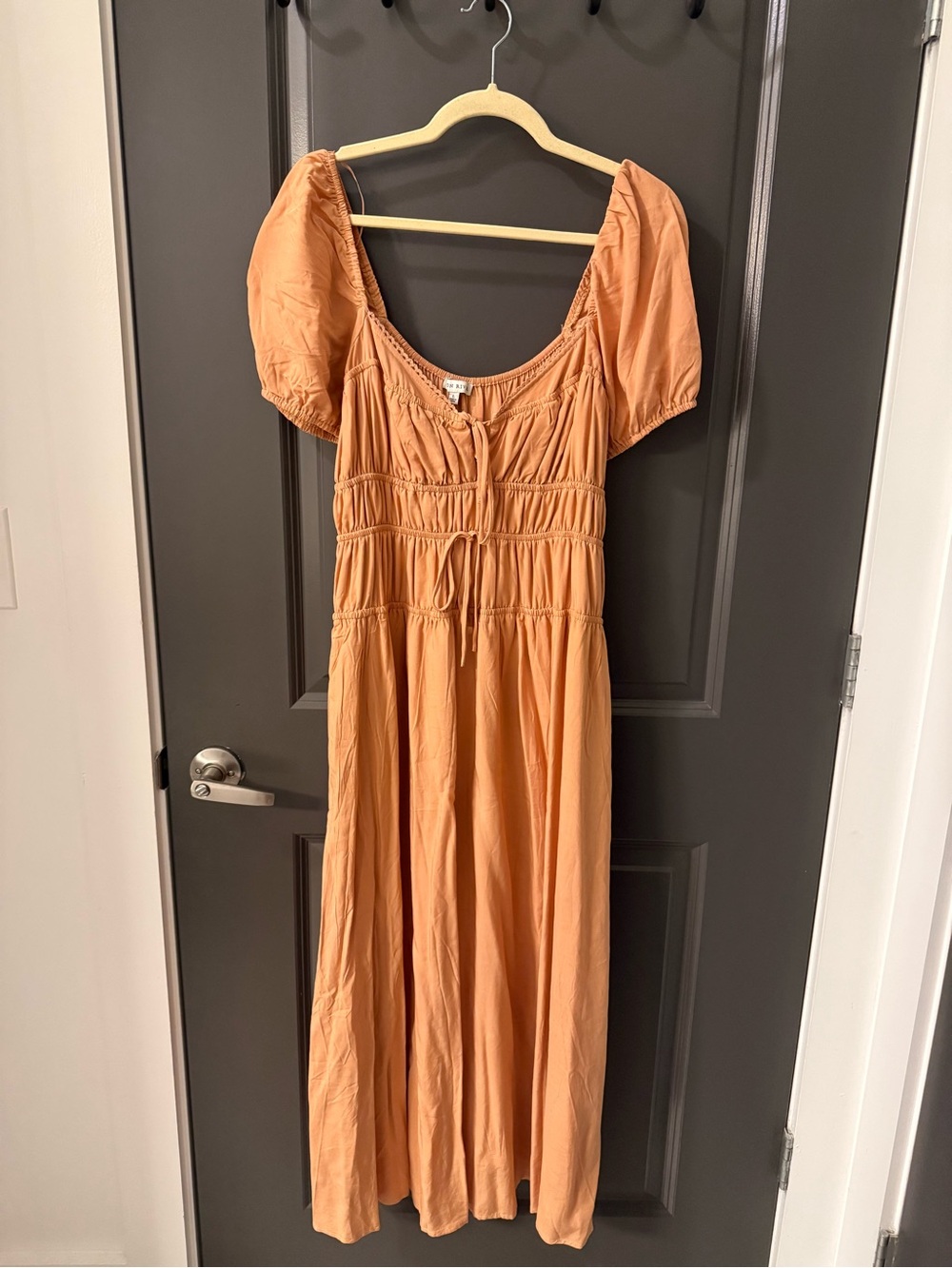 NWOT Moon River Women’s Puff-Sleeve Maxi Dress in Rust